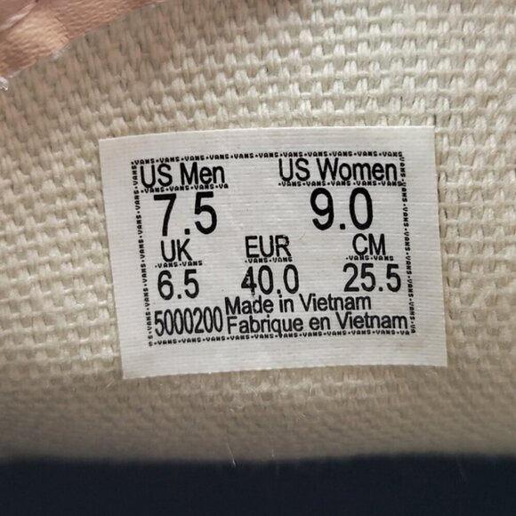 Vans Off The Wall Sneakers Men Size 7.5 Blue Tan Lace Up Logo Canvas Low Top - Picture 8 of 10